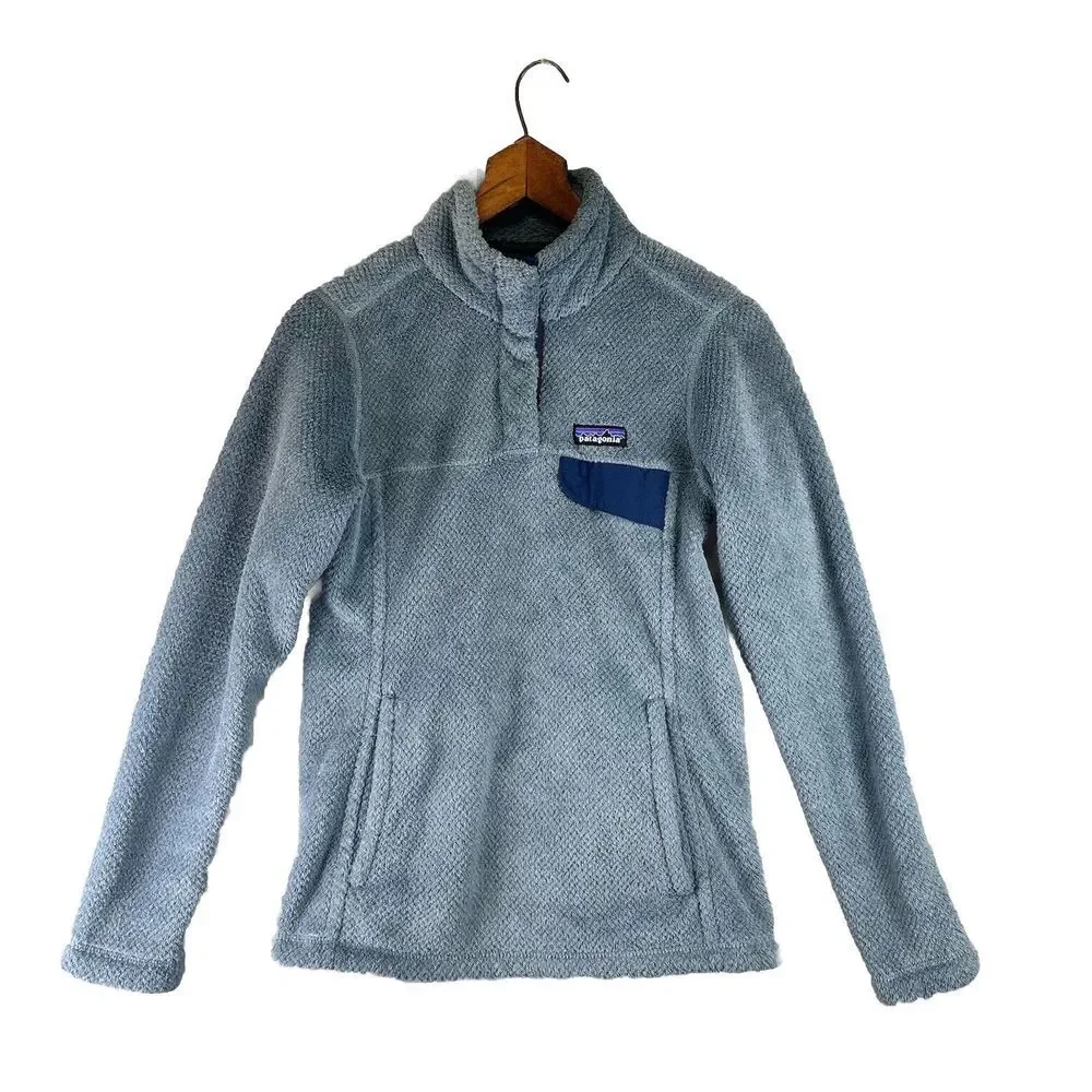 PATAGONIA‎ Womens Bluish Gray Re-Tool Snap-T Polartec Pullover Fleece Jacket XS